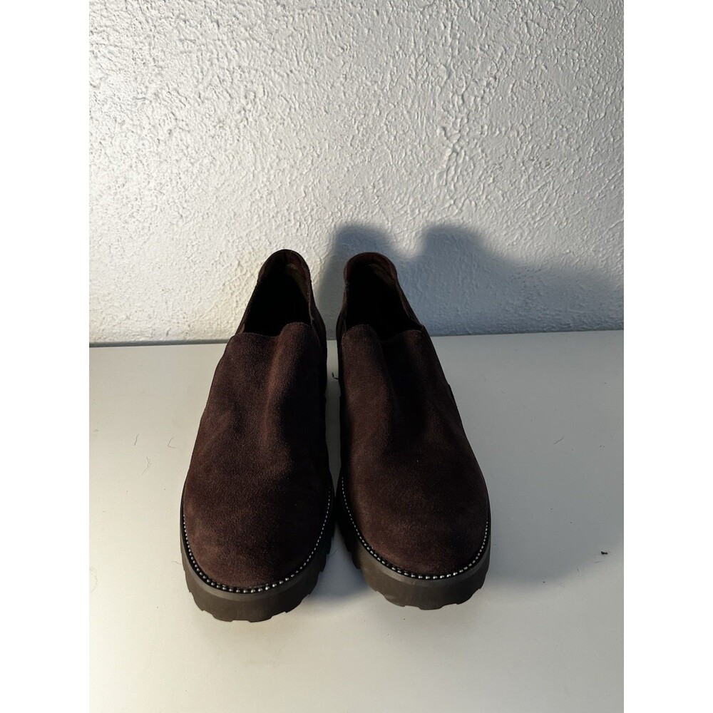 Van Eli Dark Brown Suede Platform Slip-On Loafers - Size 8.5